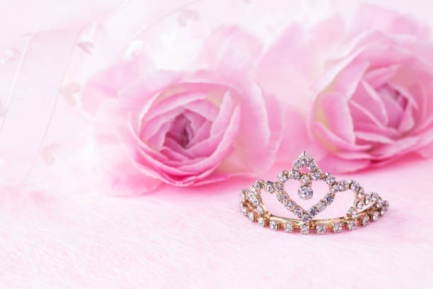 istock Pink Ranunculus and tiara 1291711725