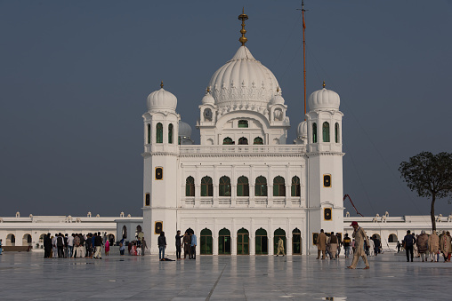 The Kartarpur Corridor is a visa-free border crossing and secure corridor, connecting the Gurdwara Darbar Sahib in Pakistan to the border with India. The crossing allows Sikh devotees from India to visit the gurdwara in Kartarpur, 4.7 kilometres from the India–Pakistan border on the Pakistani side without a visa