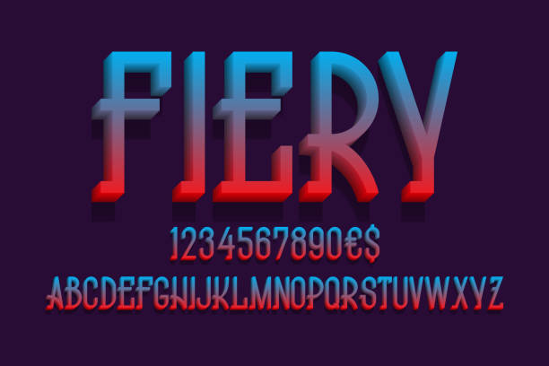 istock Fiery alphabet with numbers and currency signs. 3d display font. 1291713457