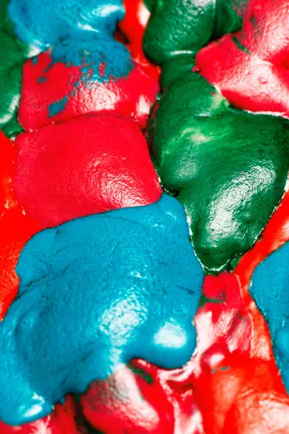 Colourful detailed photo of marbled cake batter