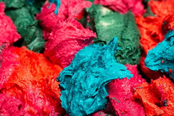 Colourful detailed photo of marbled cake batter