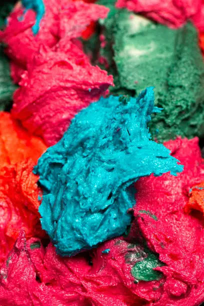 Colourful detailed photo of marbled cake batter