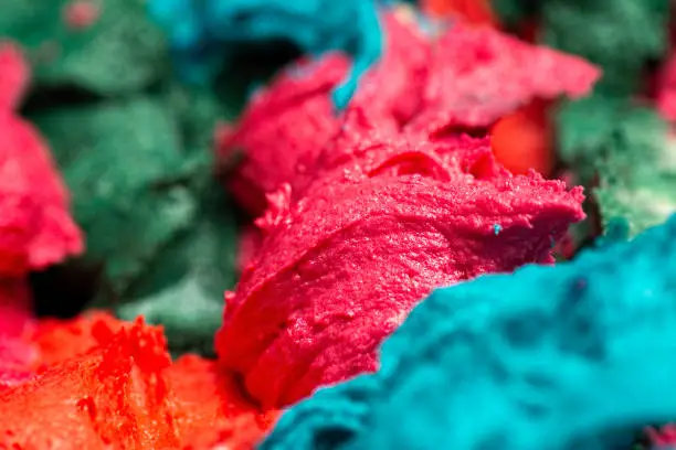 Colourful detailed photo of marbled cake batter