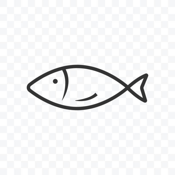 illustrazioni stock, clip art, cartoni animati e icone di tendenza di icona pesce semplice design piatto illustrazione vettoriale isolata. - tuna fish silhouette saltwater fish