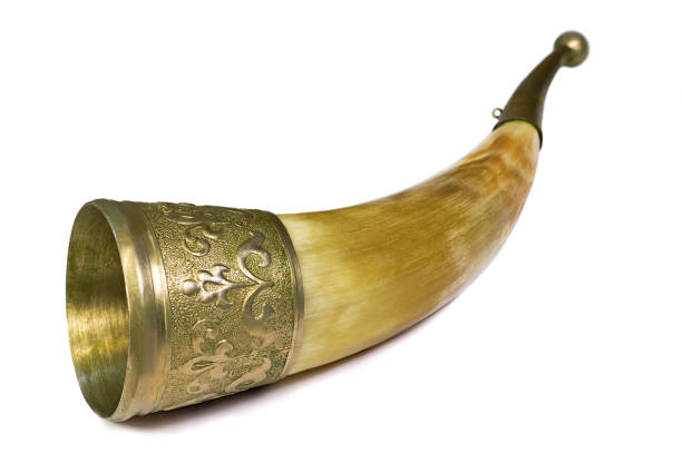 istock Cup for wine, made from animal horns, on a white background. 1291720072