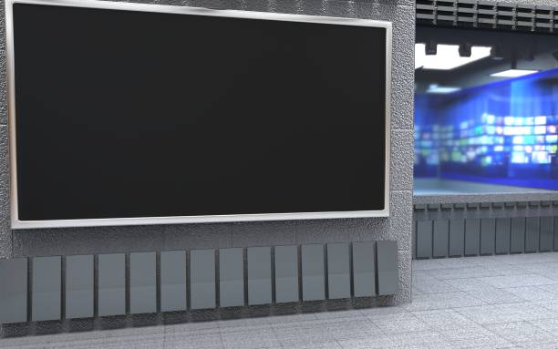 istock 3D Virtual News Studio Background, 3d illustration 1291721263