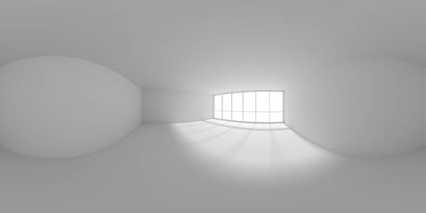 istock Empty white business office room with sunlight from large window HDRI environment map 1291724502
