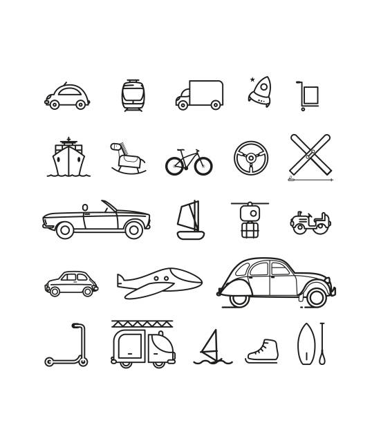 иконы, символы, знаки, пикто, транспорт - picto stock illustrations