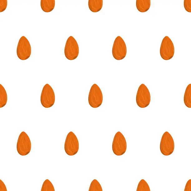 Vector illustration of Illustration with almond core seamless pattern for print design.