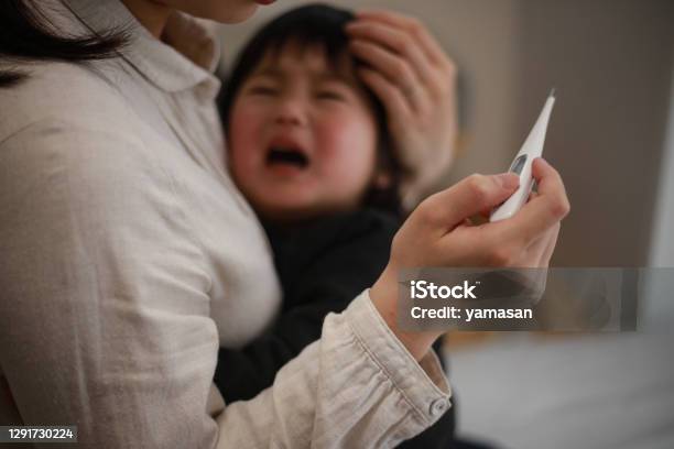 Girl In Poor Health Stock Photo - Download Image Now - Child, Fever, Offspring