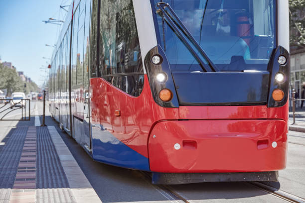 istock Tramway tram on Euorpean street tracks. 1291734162