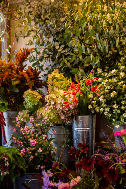 istock Display of flowers and plants inside a store 1291736393