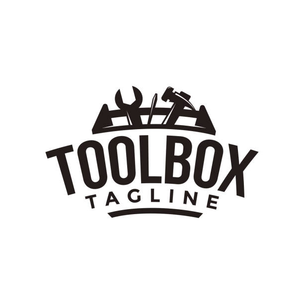 ilustrações de stock, clip art, desenhos animados e ícones de abstract simple industrial mechanic toolbox icon vector on white background - toolbox