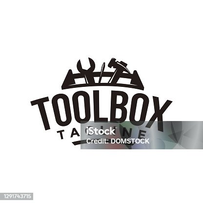 istock Abstract simple industrial mechanic toolbox icon vector on white background 1291743715