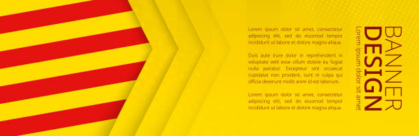 Banner template with flag of Catalonia for advertising travel, business and other. Banner template with flag of Catalonia for advertising travel, business and other. Horizontal web banner design. catalonia stock illustrations