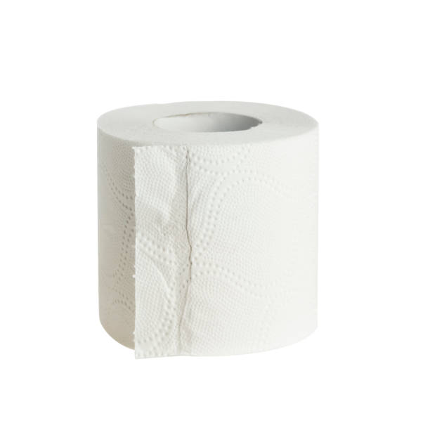 istock Isolated roll of white toilet paper 1291744165