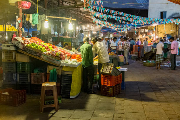 Mumbai, India - February 2, 2016: Crawford Market, now called Mahatma Jyotiba Phule Mandai, is a popular market in South Mumbai for buying produce and household goods.