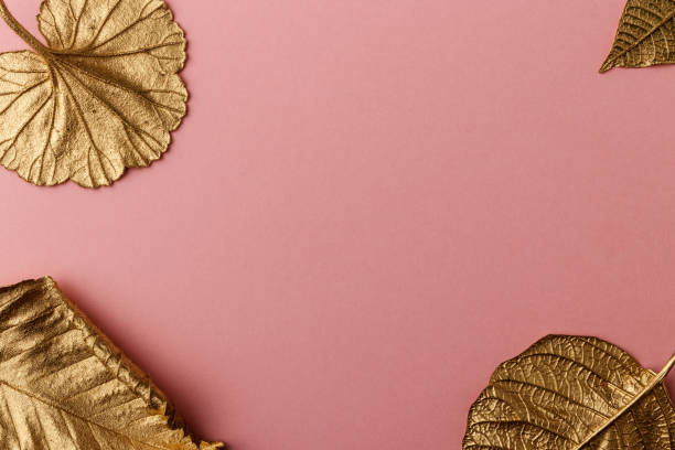 istock Golden Hazelnut, Poinsettia and geranium leaves. 1291751365