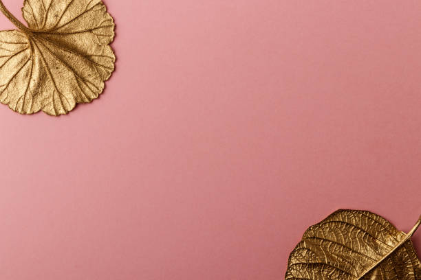 istock Golden Poinsettia and Geranium leaves. 1291751367
