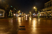 Christmas lights in the streets of the village Dedemsvaart, the Netherlands