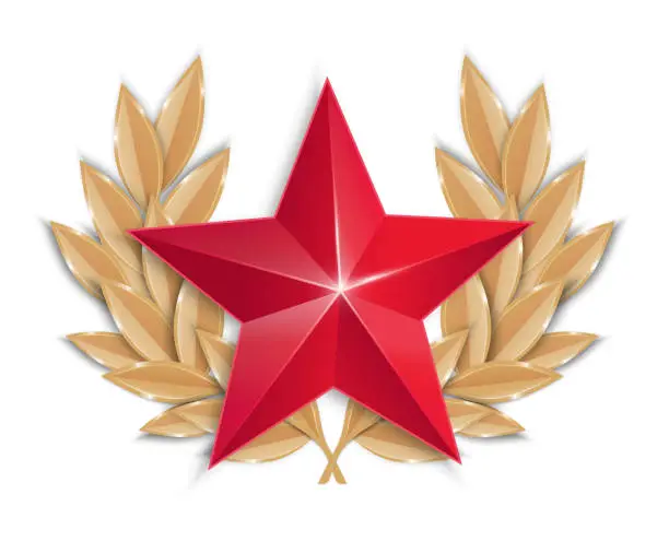 Vector illustration of Red Star. Icon