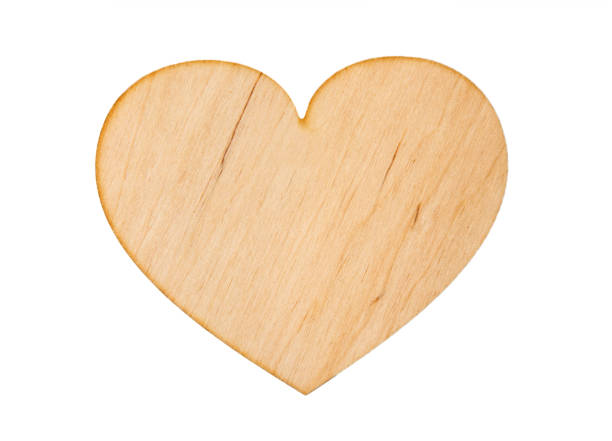 istock Wooden heart isolated on white background 1291758368