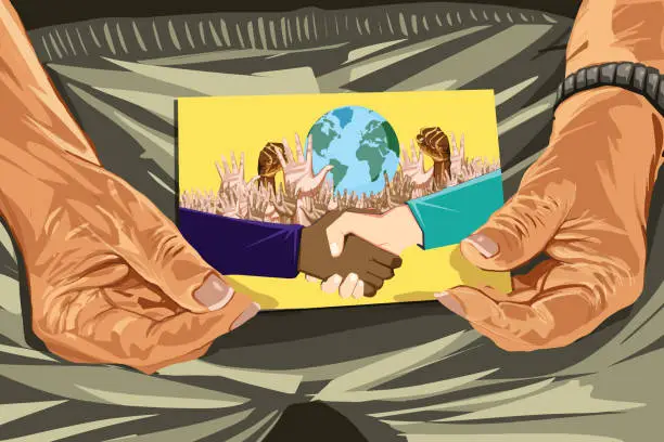Vector illustration of Message of peace against racism