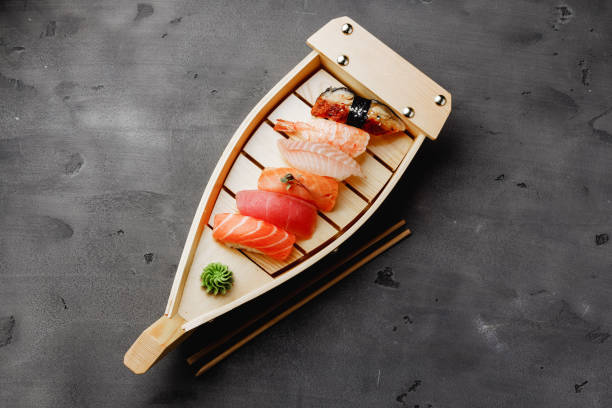 istock Clsoe up of nigiri sushi on plate 1291761113