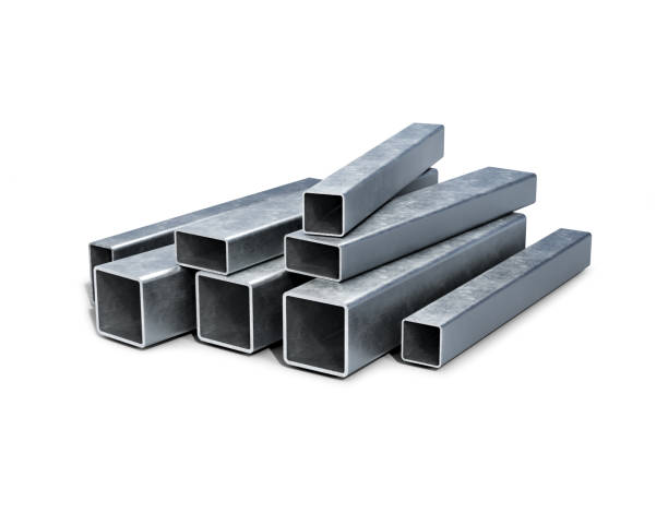 istock Metal square tube profile in different scales, 3d illustration 1291763882