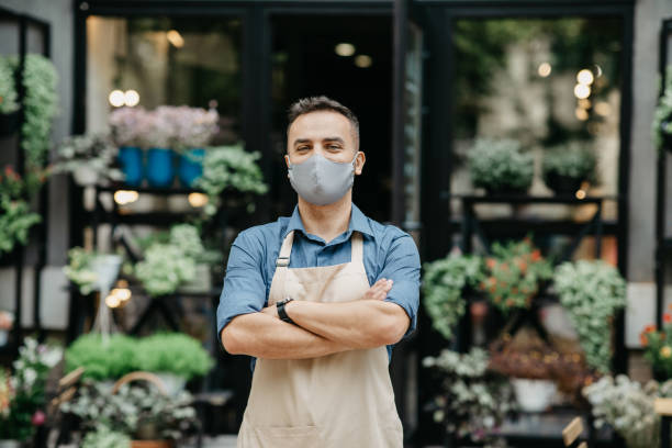istock Small business owner, startup and flower delivery during covid-19 quarantine 1291764331