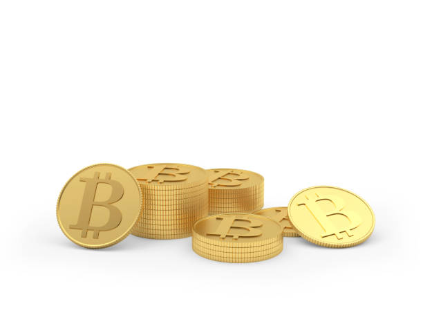istock Golden bitcoin coins scattered 1291766491