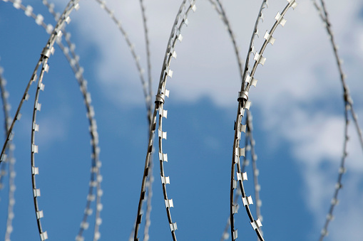 Barbed wire fence for security
