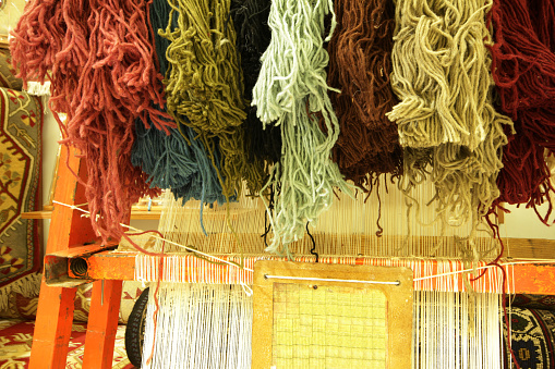 Wool carpet loom. Handmade carpets Turkey.
