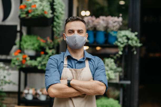 istock Flower shop owner, small business and COVID-19 quarantine 1291768921