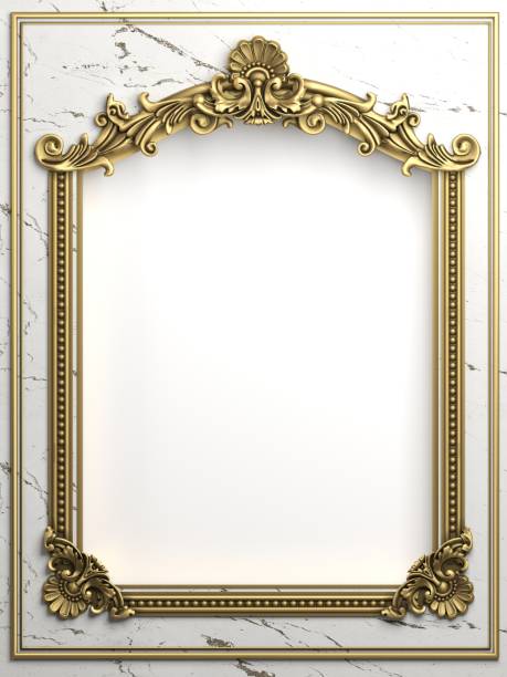 Classic golden frame baroque style cover postcard