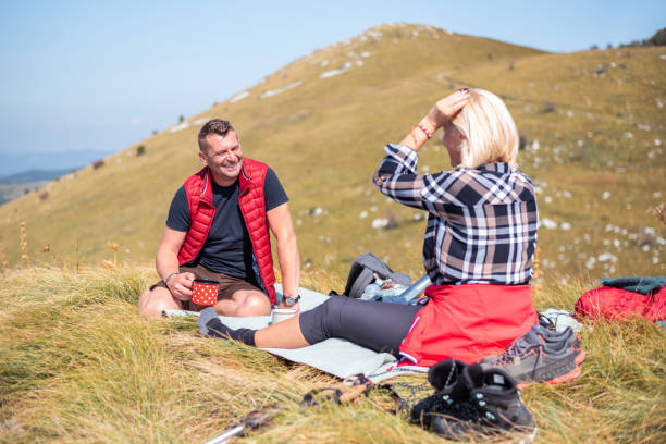 istock Picnic in mountains on a sunny day 1291773186