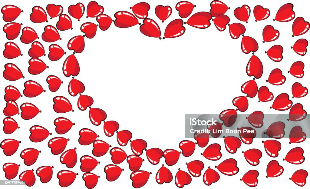 Heart Filter Border Vector Heart Shape Border Background Stock Illustration - Download ...