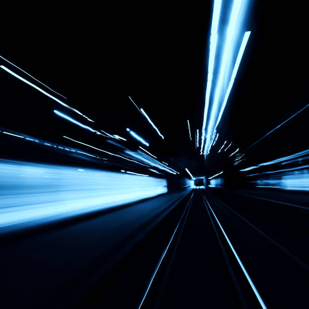 istock Abstract long exposure blurred city lights 1291779294
