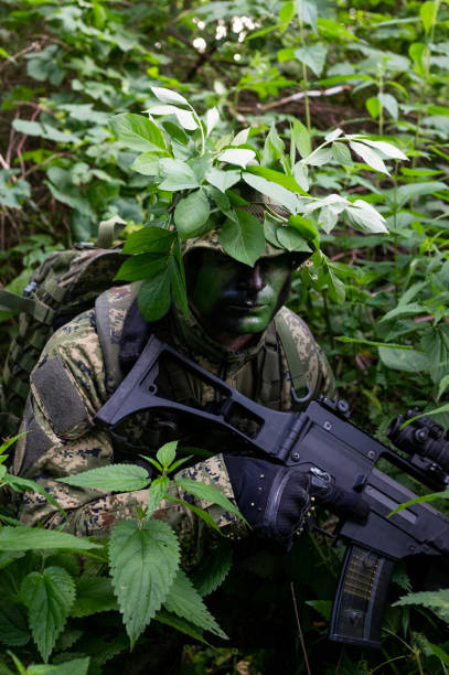 istock Recon unit soldier in his forest camoflauge 1291781962