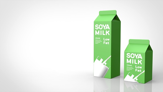soy milk large and small right 3d rendering