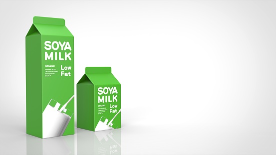 soy milk large and small left 3d rendering