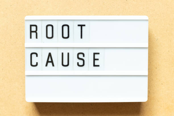 istock Lightbox with word root cause on wood background 1291786819