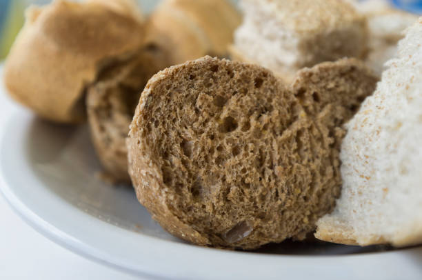 close up of simple pieces of bread on a plate