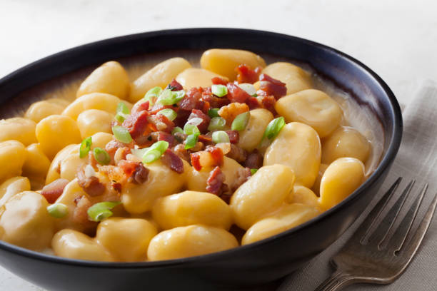 Gnocchi Mac and Cheese with Crispy Bacon and Green Onions