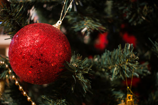istock Christmas red decorative ball. Christmas tree decoration 1291795914