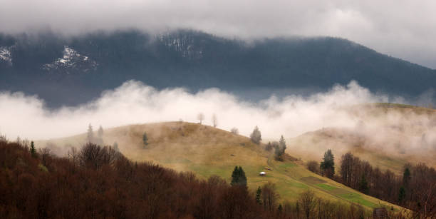 istock Hills in the fog. 1291808636
