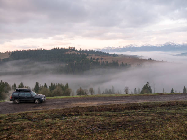 istock Car in the mountains. 1291808695