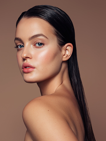 Portrait of a beautiful woman with natural make-up