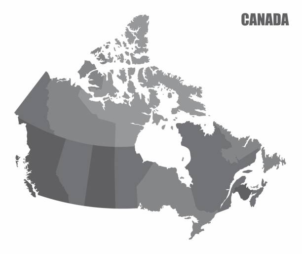 ilustrações de stock, clip art, desenhos animados e ícones de canada provinces map - alberta map canada cartography