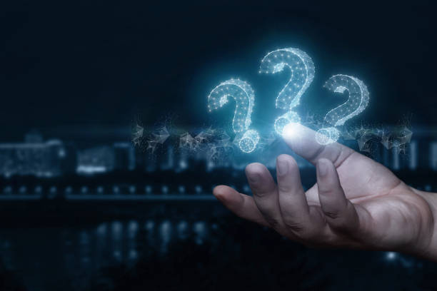istock Hand shows a of questions . 1291820455